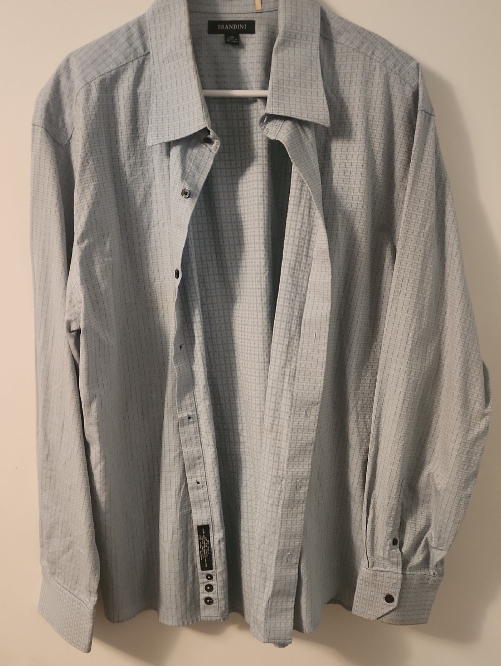 Brandini Light Blue Check Dress Shirt
